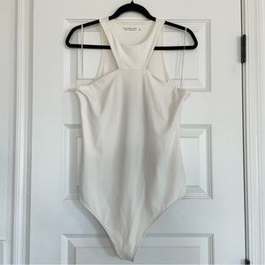 Abercrombie & Fitch White Cut Out Modern Sleeveless Seamless Bodysuit